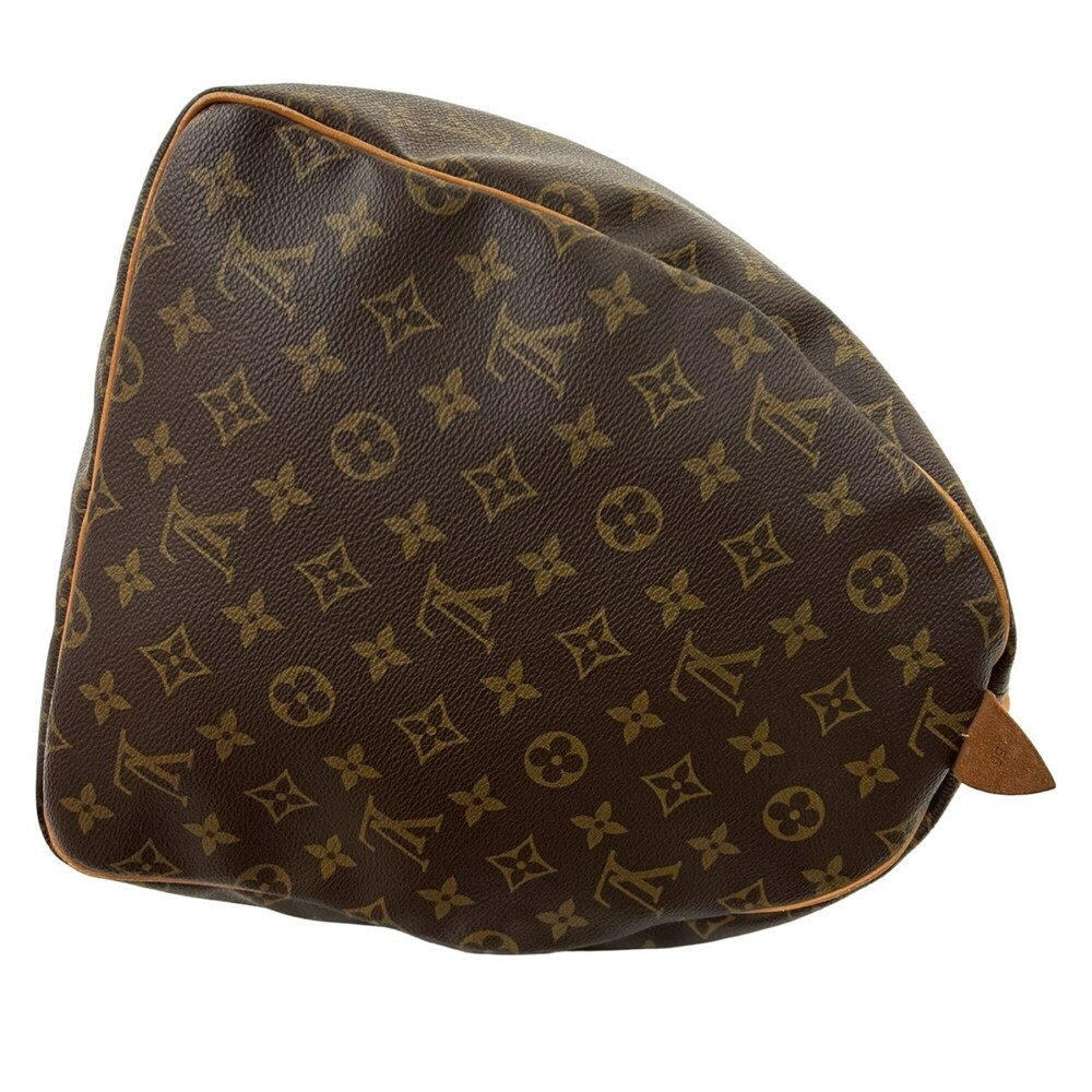 LOUIS VUITTON Brown Monogram Leather Keepall 55 Boston Bag - Picture 6 of 9